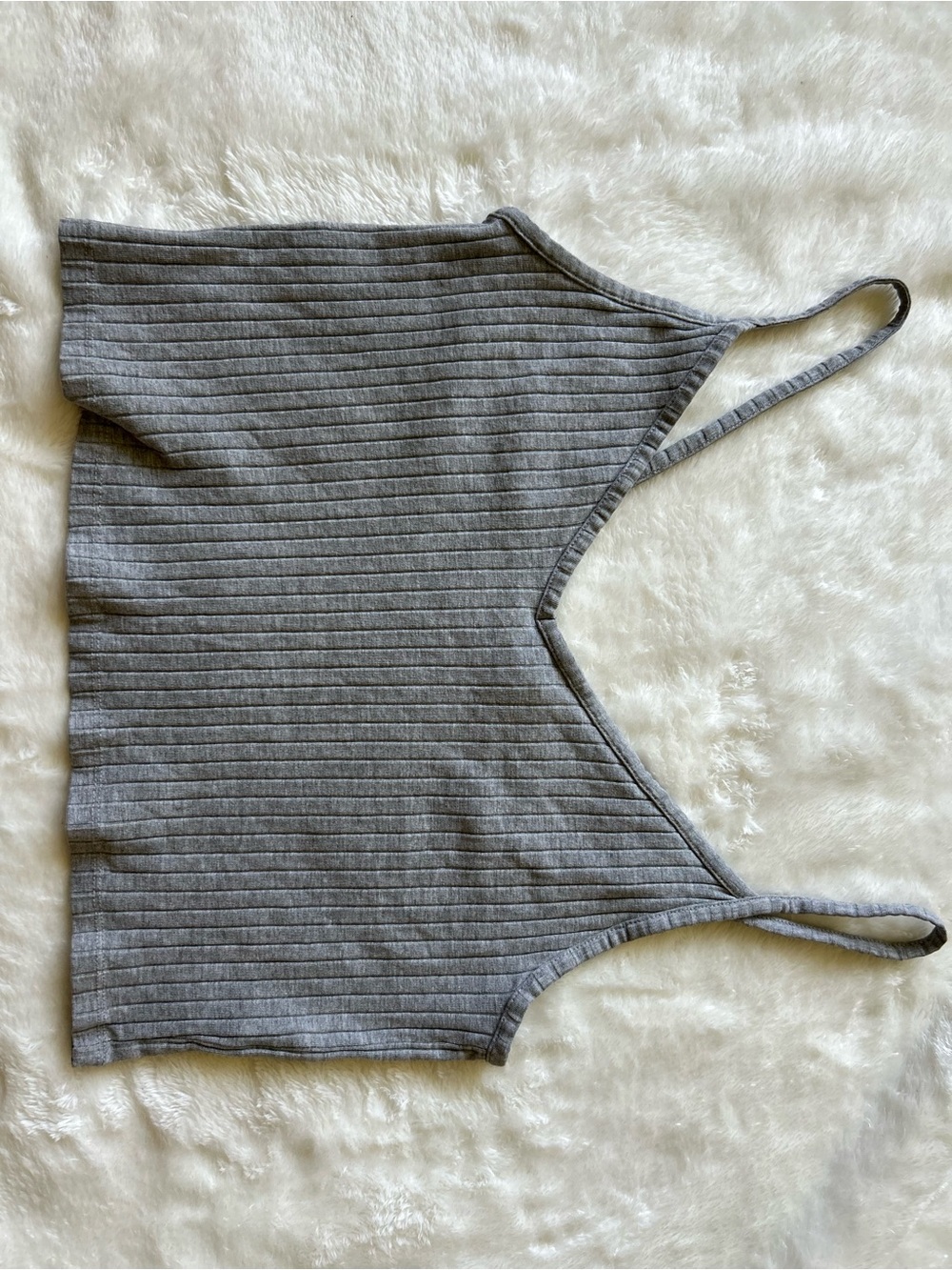 H&M Charcoal Ribbed Cropped Camisole